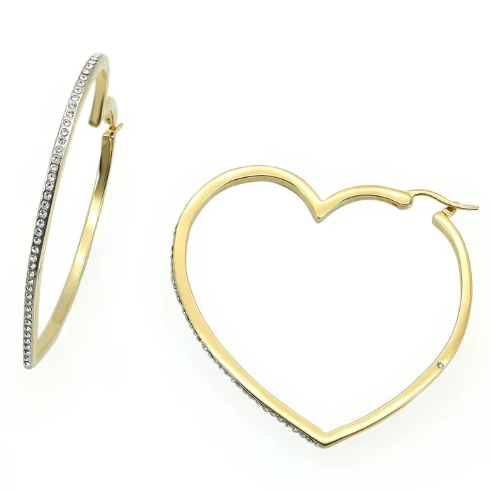 Earrings Alamode LO1258 Gold Brass Earrings with Top Grade Crystal in Clear Earrings Alamode LO1258 Gold Brass Earrings with Top Grade Crystal in Clear
