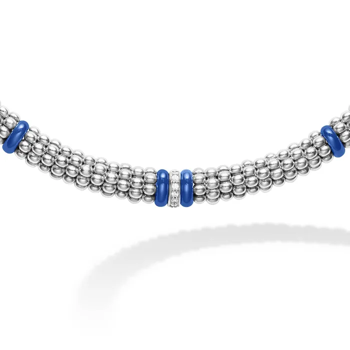 LAGOS Necklaces Blue Caviar Ultramarine Single Station Diamond Caviar Necklace
