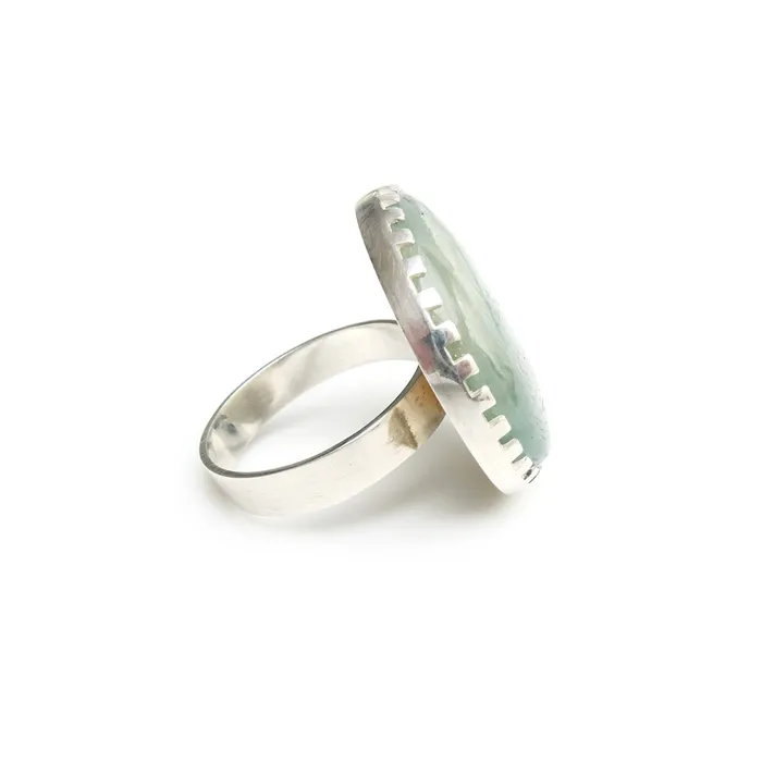 Aventurine Gemstone Ring Set in Sterling Silver OPTIMISM aliceeden Rings