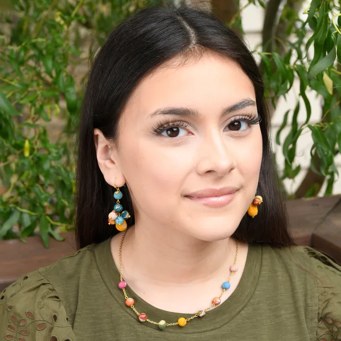 Earrings WorldFinds Kantha Tiered Droplet Earrings